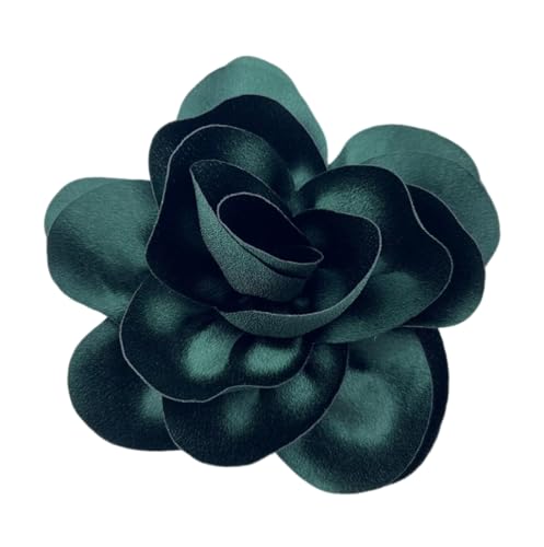 KABELIF Damen Seide Blume Brosche, Blume Ansteckblume, Blume Haarspange, Haarclip Blume, Rosen Haarnadeln Haarblume Haarblüte Haarschmuck 14CM (Grün) von Kabelife