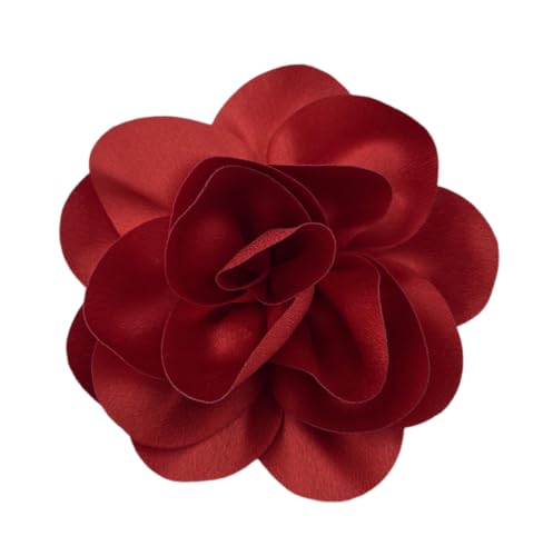 KABELIF Damen Seide Blume Brosche, Blume Ansteckblume, Blume Haarspange, Haarclip Blume, Rosen Haarnadeln Haarblume Haarblüte Haarschmuck 14CM (Rot) von Kabelife