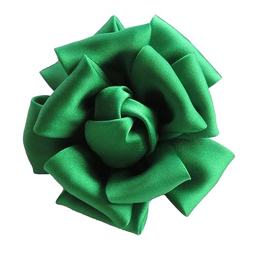 KABELIF Damen Seide Blume Brosche,Blume Ansteckblume, Blume Haarspange, Haarclip Blume, Rosen Haarnadeln Haarblume Haarblüte Haarschmuck (Grün) von Kabelife