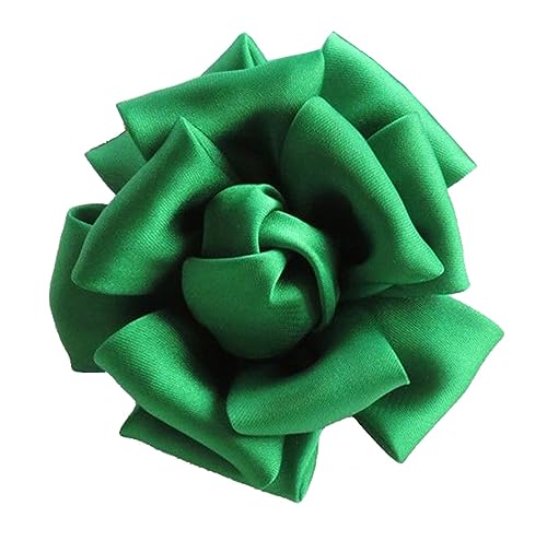 KABELIF Damen Seide Blume Brosche,Blume Ansteckblume, Blume Haarspange, Haarclip Blume, Rosen Haarnadeln Haarblume Haarblüte Haarschmuck (Grün) von Kabelife