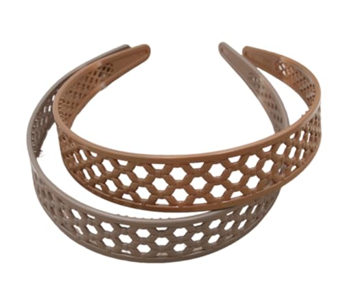 Kabelife 2 Stück 3 CM Haarreifen Kunststoff Breit Haarreif Stirnbänder mit Zähnen harte Haarbänder Haarschmuck für Damen Mädchen (Kaffee+Khaki, breit) von Kabelife
