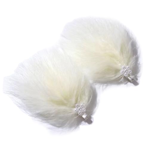 Kabelife 2 Stück Süß Feder Haarspangen mit perlen Haarklammern für Hutaccessoire Braut Hochzeit Party Fasching Haarclip Fascinator Damen Mädchen Haarschmuck (Gelb) von Kabelife
