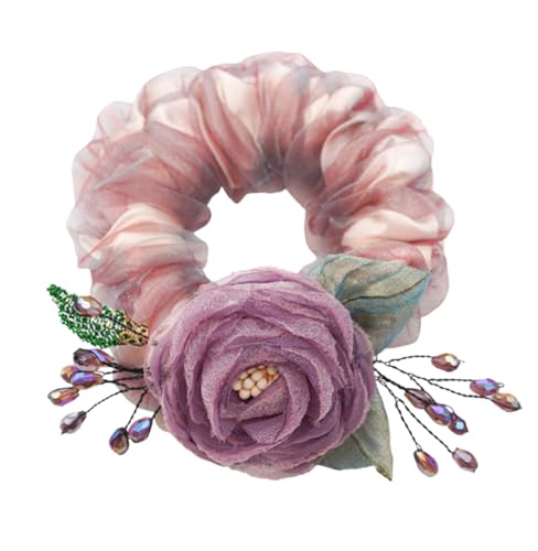 Kabelife Blumen Haargummis Elastisches Haarband Haargummi Srunchies Pferdeschwanz-Halter Haar Seile für Frauen Mädchen (Pink) von Kabelife