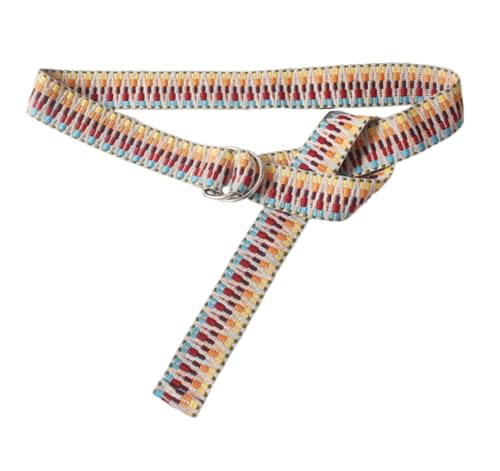 Kabelife Bunt gewebte Gürtel Canvas Damen Streifen Farbgürtel Mode Jeans Kleid Mantel Taillengürtel 3,7cm Breite(Bunte) von Kabelife