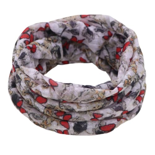 Kabelife Damen Loop Schal mit Blumen Muster Schlauchschal Halstuch Sommer Herbst (Rot) von Kabelife