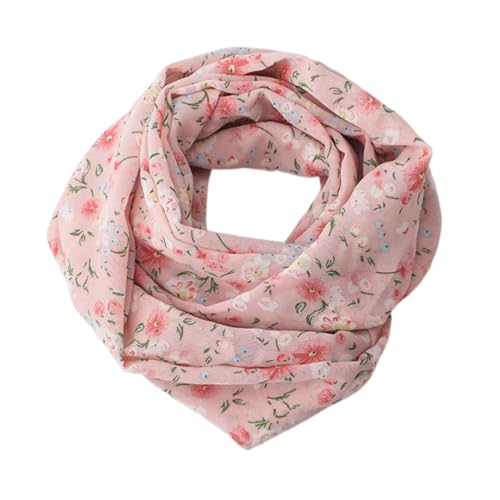 Kabelife Damen Mädchen Rundschal Loopschal Loop Schal mit Blumen Muster Schlauchtuch Schlauchschal Halstuch (Pink) von Kabelife