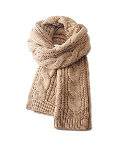 Kabelife Damen Schal Herbst Winter Strickschal Schlauchschal Winterschal Grobstrick Mädchen Twist Schal Lang 30 * 160 CM (Khaki) von Kabelife