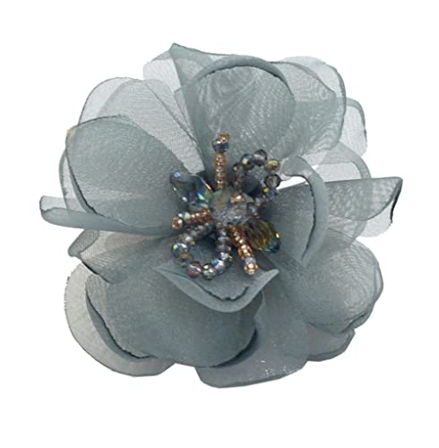 Kabelife Elegante Damen Accessoires Blumen Brosche Ansteckblume Blume Haarklammer Haarblume Haarblüte Haarspange Haarschmuck Flowers Haarclip 7cm (Grün) von Kabelife