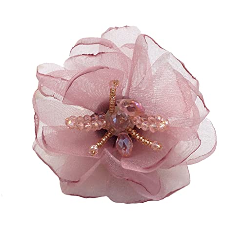 Kabelife Elegante Damen Accessoires Blumen Brosche Ansteckblume Blume Haarklammer Haarblume Haarblüte Haarspange Haarschmuck Flowers Haarclip 7cm (Pink) von Kabelife