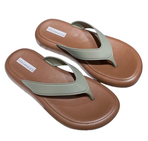 Kabelife Flip Flops Damen Flach Zehentrenner Sandalen Mode Komfort Sand Strand Urlaub Pools Sommer Freizeitschuhe Hausschuhe（EU37.5/Label 39, Grün） von Kabelife