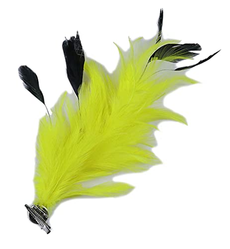 Kabelife Multicolor Federn Brosche Ansteckblume Corsage Federn Haarnadel Haarschmuck für Kleidung Taschen Hüte zum Hochzeit Bankett Party (Gelb) von Kabelife