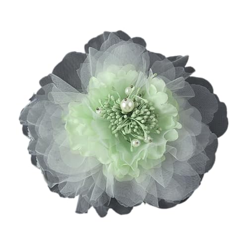 Kabelife Rose Brosche Blume Ansteckblume Groß Blume Haarspange Haarblume Kopfschmuck Haarschmuck Boutonniere Handgelenksblume für Party Strand Hochzeit(Grün) von Kabelife