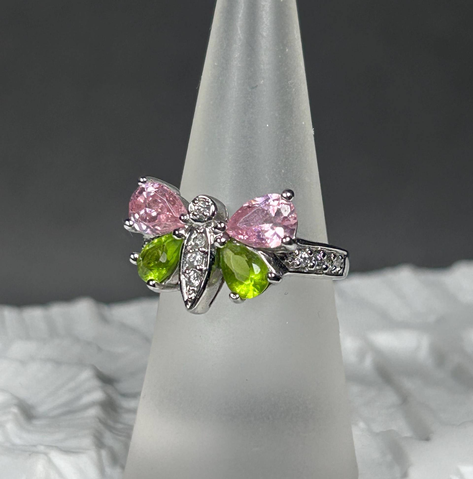 Kirks Folly Vintage Schmetterling Ring Mit Strasssteinen von KabinettBerlin