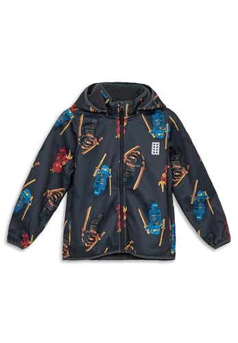 LEGO® NINJAGO® Softshelljacke für Jungen - Winddichte und wasserabweisende Jacke mit All-Over-Print | Kuscheliges Fleece-Futter und abnehmbare Kapuze von Kabooki