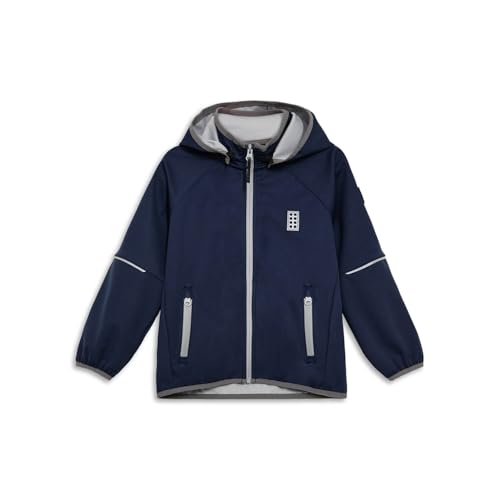 LEGO® LWSEFRIT 200 Softshelljacke Kinder – Wasserdicht & winddicht – Abnehmbare Kapuze – Atmungsaktiv übergangsjacke mit reflektierenden Details von Kabooki