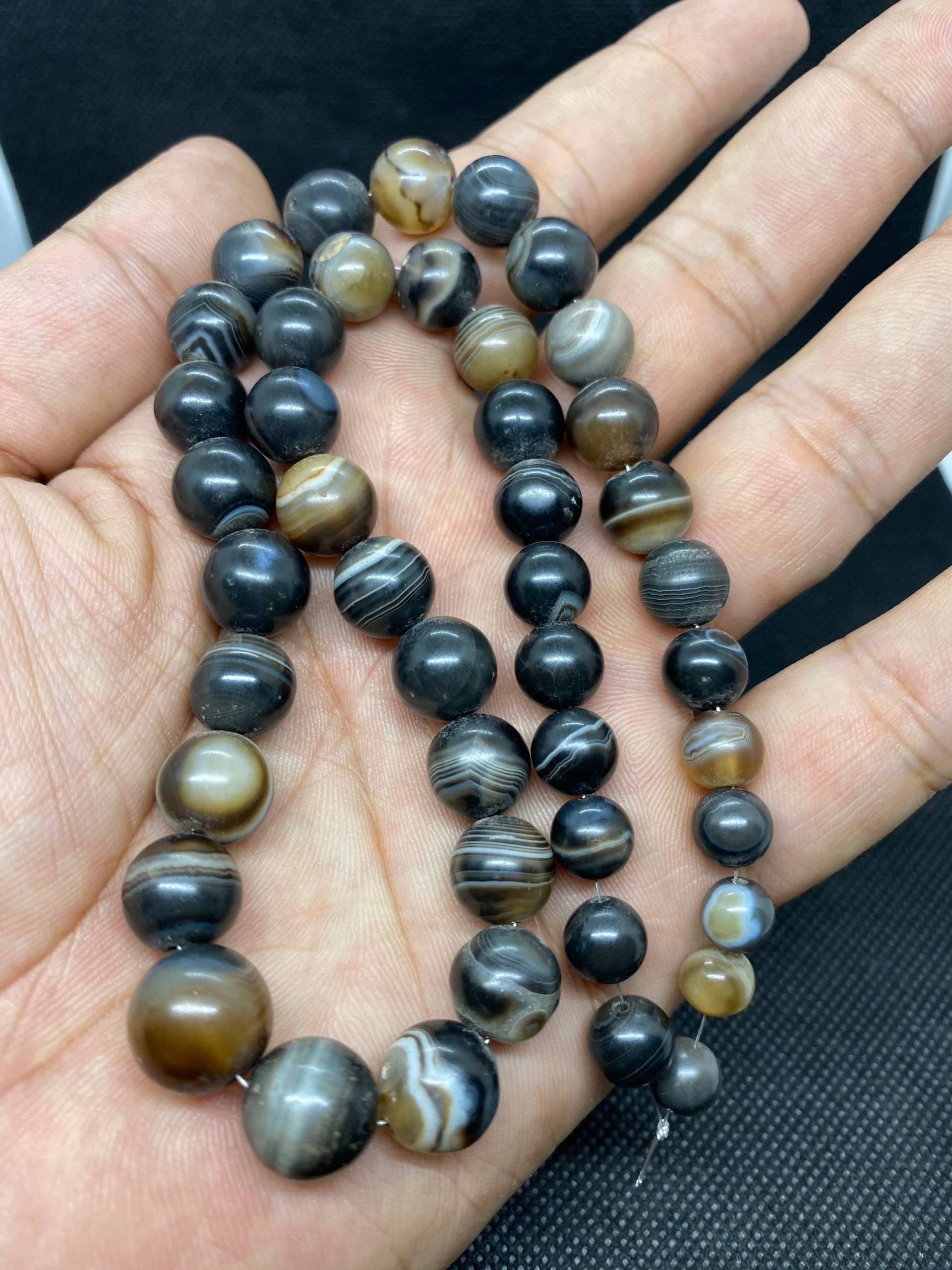 Wunderschöne Alte Suleimani Achat Perlen Halskette Sammler Perlen von Kabulemporium