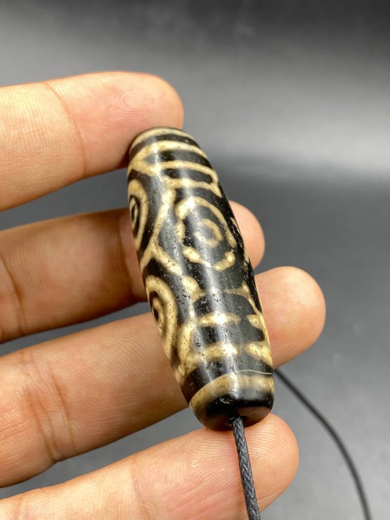Wundervolle Alte Antike Dzi Achat 6 Augen Perle Unikat Farbe von Kabulemporium