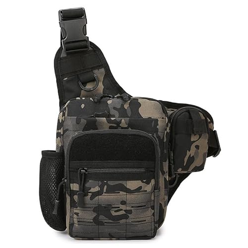 Kabxhueo Multifunktional Taktische Umhängetasche Molle Schultertasche Militär Crossbody Bag Brusttasche Sling Bag Wasserdicht Gürteltasche für Läufer, Wandern, Radfahren, Reisen,ACU von Kabxhueo