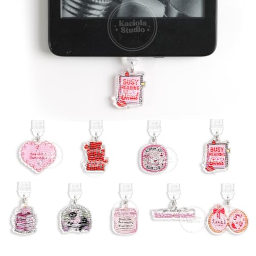 Kaciola 9 Stück Charms für Kindle, Rosa Romantischer Staubschutzstecker Charm Typ C für E-Reader Papier Weiß 11th Staubstecker Zubehör für Frauen Kompatibel mit TypeC/USB C Ladeanschlüssen (Rosa Kaciola 9 Stück Charms für Kindle, Rosa Romantischer Staubschutzstecker Charm Typ C für E-Reader Papier Weiß 11th Staubstecker Zubehör für Frauen Kompatibel mit TypeC/USB C Ladeanschlüssen (Rosa von Kaciola
