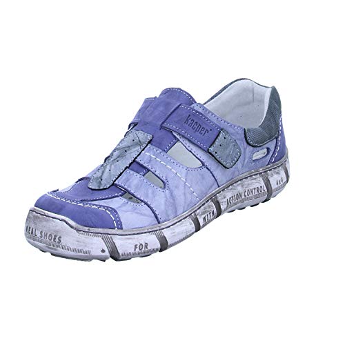 Kacper Damen Halbschuh 2-1355 Echtleder Outdoorsandalen Blau (Blau) Größe 41 EU von Kacper