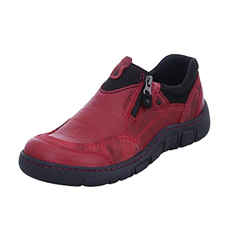 Kacper Damen Slipper 2-0227 Leder Schlupfschuh Atmungsaktiv Elastisch Flexibel Gepolstert Praktisch Rot (Red) Größe 38 EU von Kacper