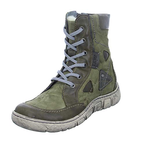 Kacper Damen Stiefelette 40542 Schnürstiefelette Seitenreißverschluss Leder Grün (Green) Größe 37 EU von Kacper