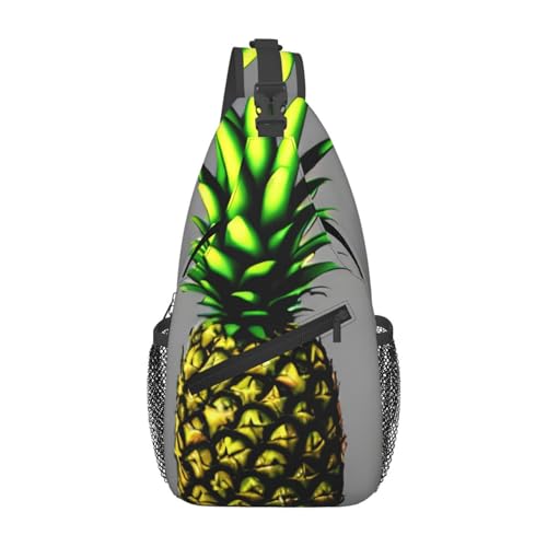 Cartoon-Ananas, geeignet für Sport, Laufen, Reisen, Outdoor-Tragetaschen für Herren und Damen, Cartoon Ananas, Einheitsgröße, Retro-Stil von KadUe