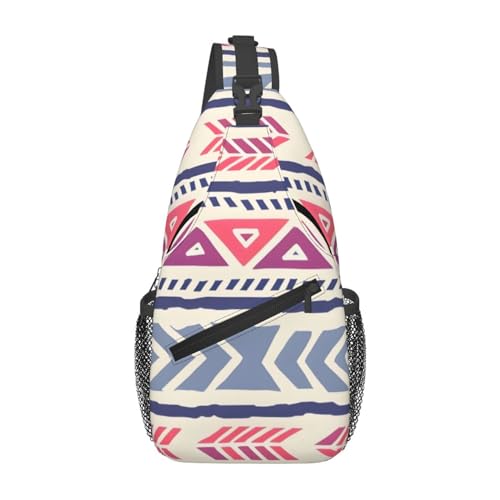 Niedlicher kleiner Schmetterling, geeignet für Sport, Laufen, Reisen, Outdoor-Umhängetaschen für Herren und Damen, Einfarbiges geometrisches Blumenmuster, Einheitsgröße, Retro-Stil von KadUe