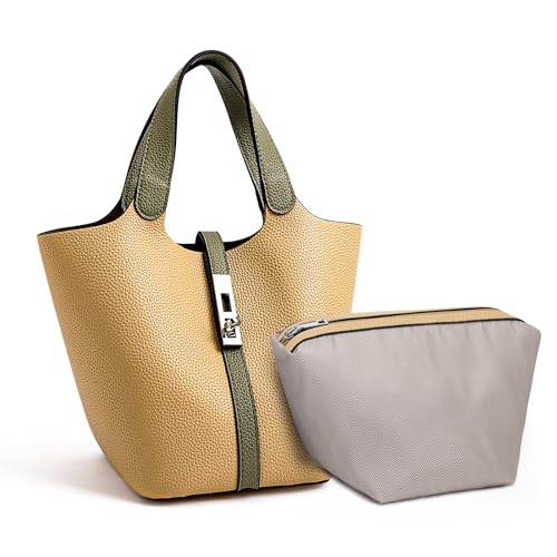 Kadynow Top Handle Bag for Women Vegan Leather Handbag for Women Women's Shoulder Handbag, A23-1 Gelbgrün Kadynow Top Handle Bag for Women Vegan Leather Handbag for Women Women's Shoulder Handbag, A23-1 Gelbgrün von Kadynow