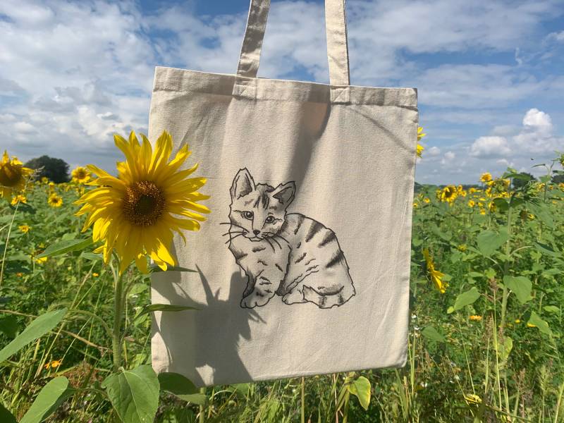 Jutebeutel | Stofftasche Katze Tragetasche Jutebeutel | Stofftasche Katze Tragetasche von KaedeCrafts
