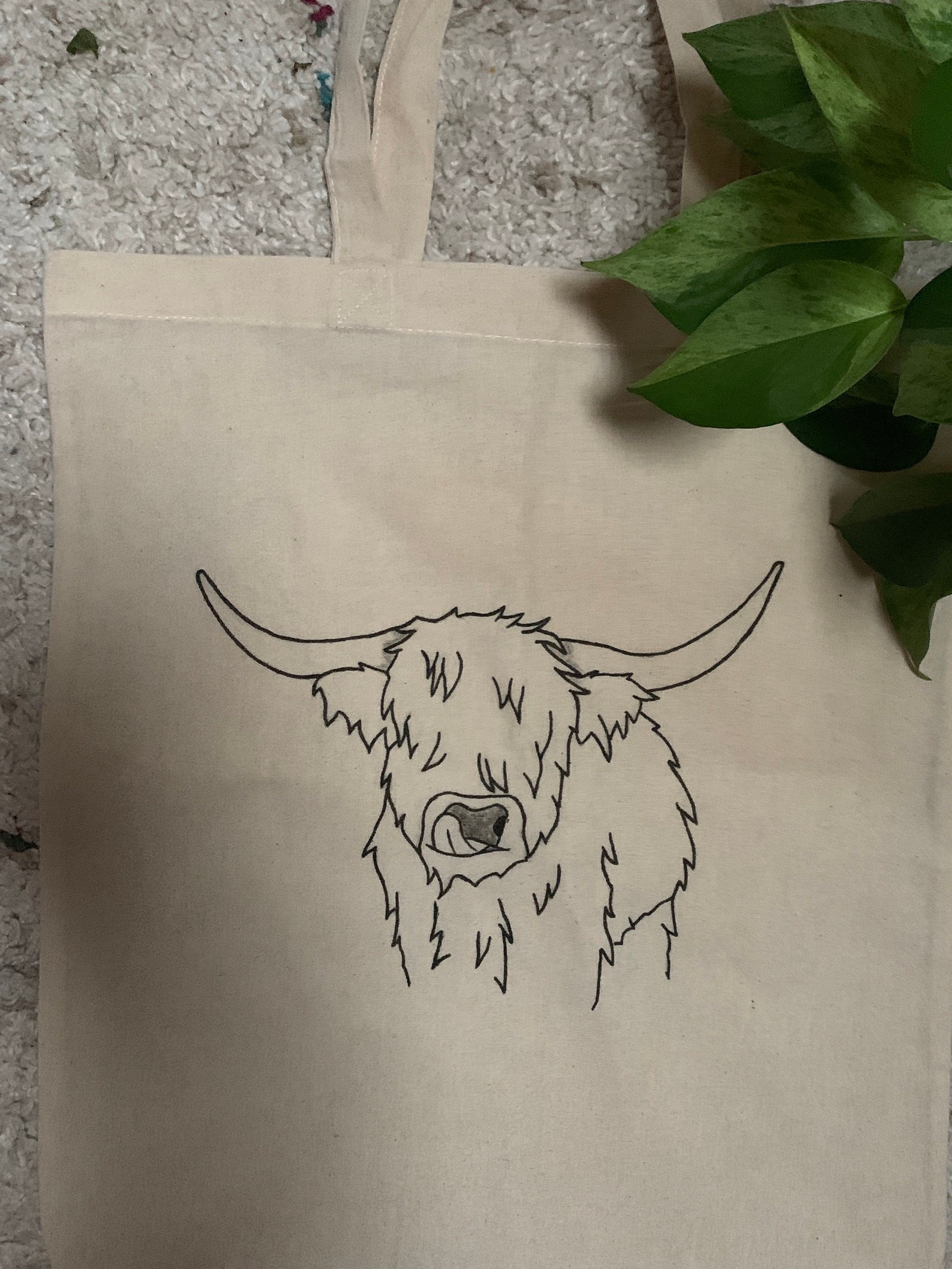 Jutebeutel Stofftasche Kuh Rind Jutebeutel Stofftasche Kuh Rind von KaedeCrafts