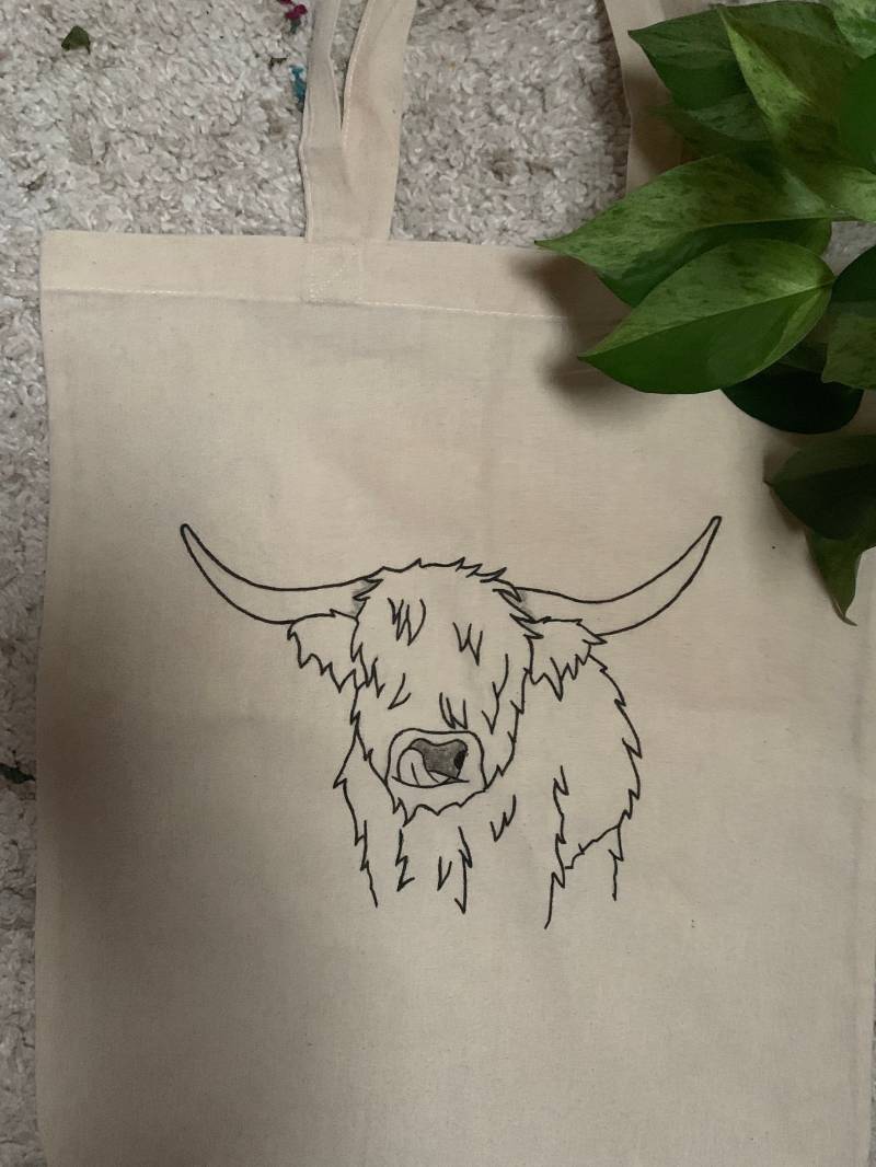 Jutebeutel Stofftasche Kuh Rind Jutebeutel Stofftasche Kuh Rind von KaedeCrafts