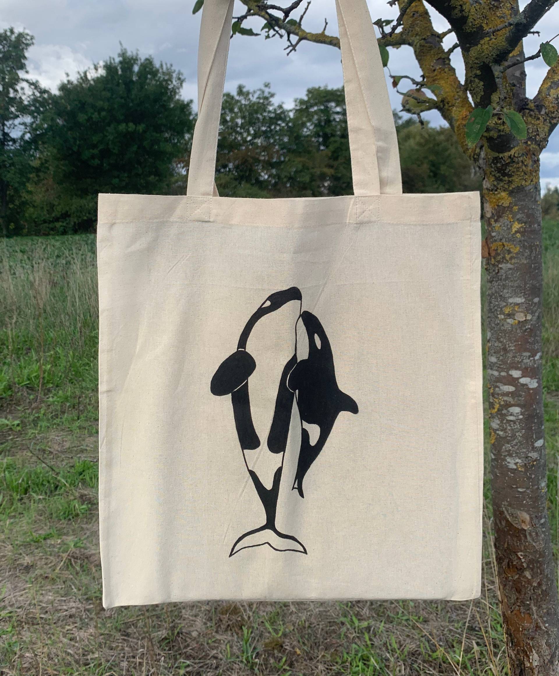 Jutebeutel | Stofftasche Orcas Schwertwal Jutebeutel | Stofftasche Orcas Schwertwal von KaedeCrafts