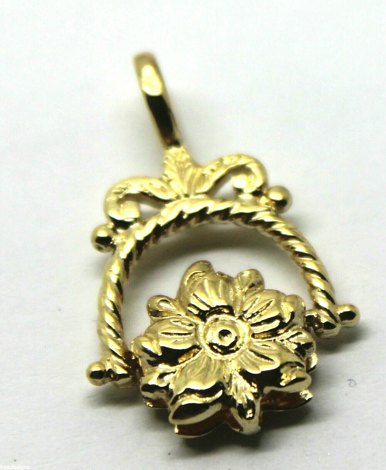 9Ct 9K Solides Echtes Gelbgold Blumen-Spinner-Anhänger Free Express Post in Unze von KaedesignsJewellery