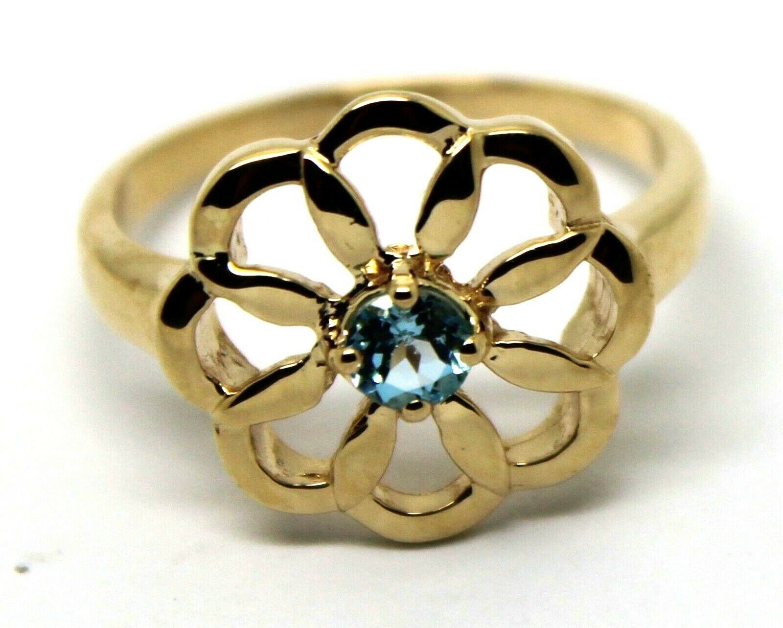 9Ct Gelbgold Blau Topas November Stein Blumen Ringgratis Express Post in Oz von KaedesignsJewellery