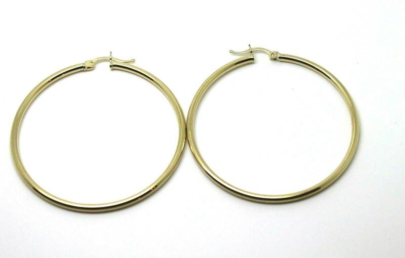 9Ct Gelbgold Medium 4cm Breit Hohl Hoop Runde Ohrringe Free Express Post von KaedesignsJewellery