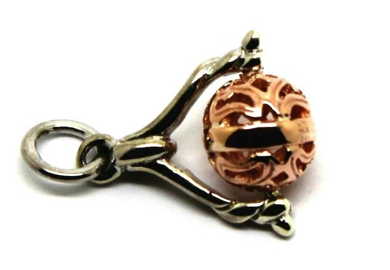 9Ct Solid 8mm Rose & Weiß Gold Kugel Spinner Anhänger Free Express Post in Oz von KaedesignsJewellery