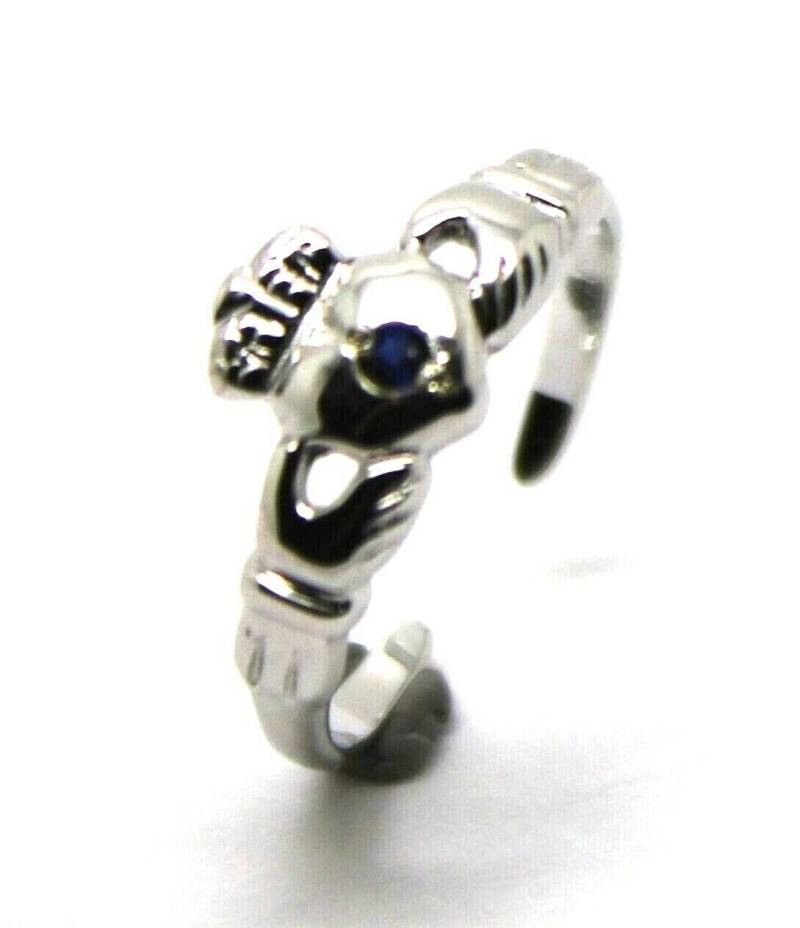 9Ct White Gold Irish Claddagh Blau Saphir Toe Ringfree Express Post in Oz von KaedesignsJewellery
