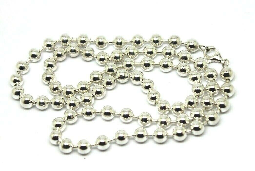 Echt Sterling Silber Kugelkette Halskette 50cm Lang 5mm Breite Kugeln 31 Gramm von KaedesignsJewellery