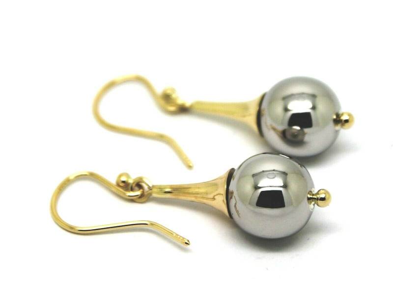 Echte 9 Karat Gelb - & Weißgold 12 Mm Kugelohrringe von KaedesignsJewellery