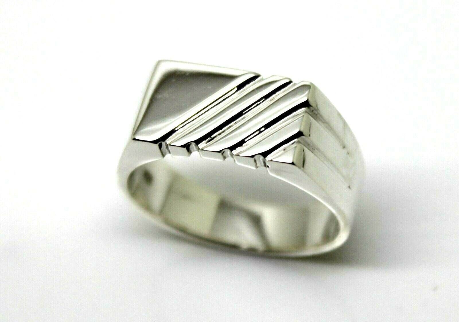 Echte Größe S - Herren Sterling Silber Rechteckiger Signet Ring von KaedesignsJewellery