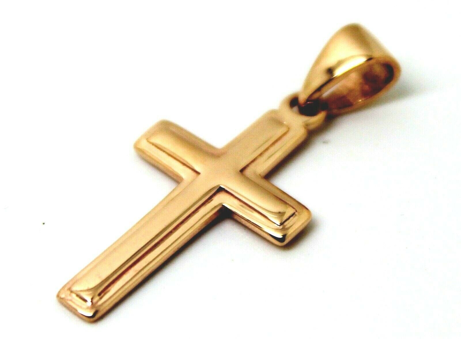 Echtes Kleines Neues 9 Karat Gelb-, Rosé - Oder Weißgold Schlichter Kreuz-Anhänger von KaedesignsJewellery