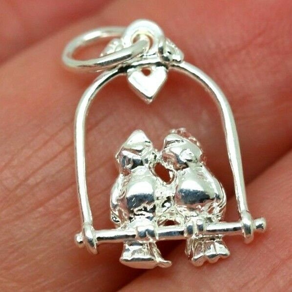 Echte Sterling Silber Lovebirds Love Birds Anhänger Gratis Post von KaedesignsJewellery