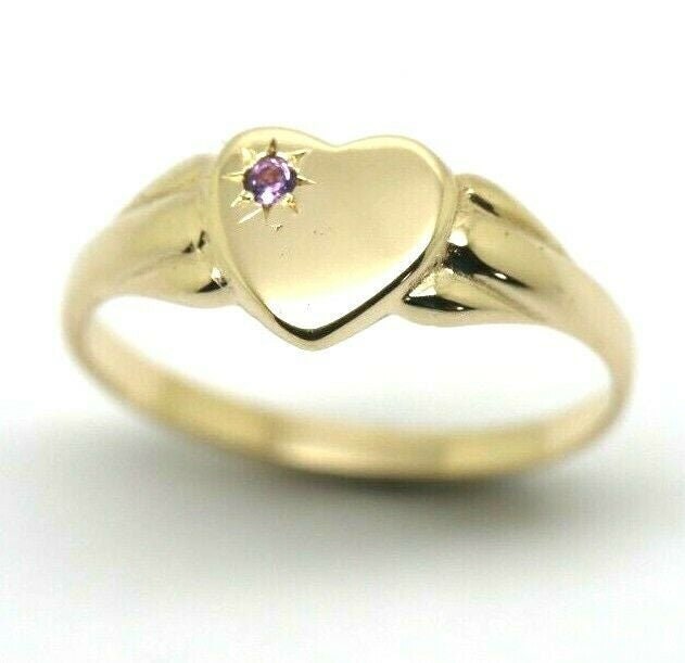 Echter 9Ct 9K Gelb, Rose Oder Weißgold/375, Amethyst | Geburtsstein Februar Signet Ring von KaedesignsJewellery