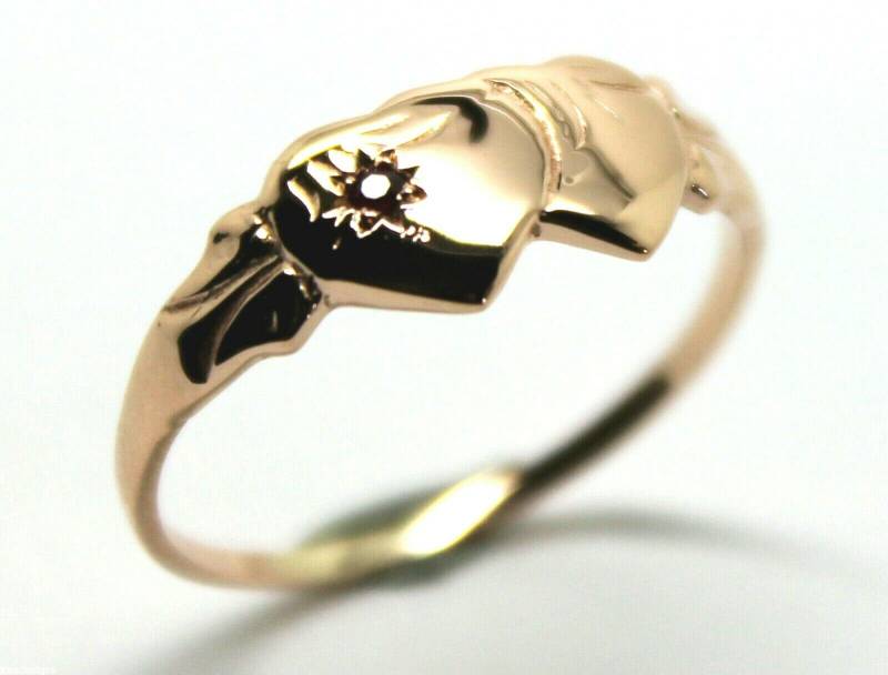 Echter 9 Karat 9K Rose Gold Rubin | Geburtsstein Von Juli Doppelherz Siegelring von KaedesignsJewellery