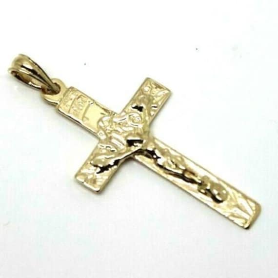 Echter 9Ct 9K Rosen - Oder Gelb - Weißgold Kruzifix Kreuz Anhänger von KaedesignsJewellery