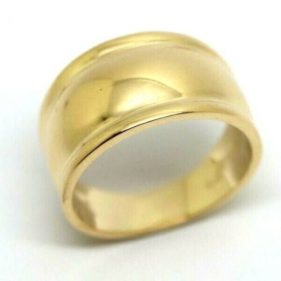 Echter 9Ct Gelb, Rose Oder Weiß Gold Ridged Dome Ring 10mm Größe I/4, 5 von KaedesignsJewellery