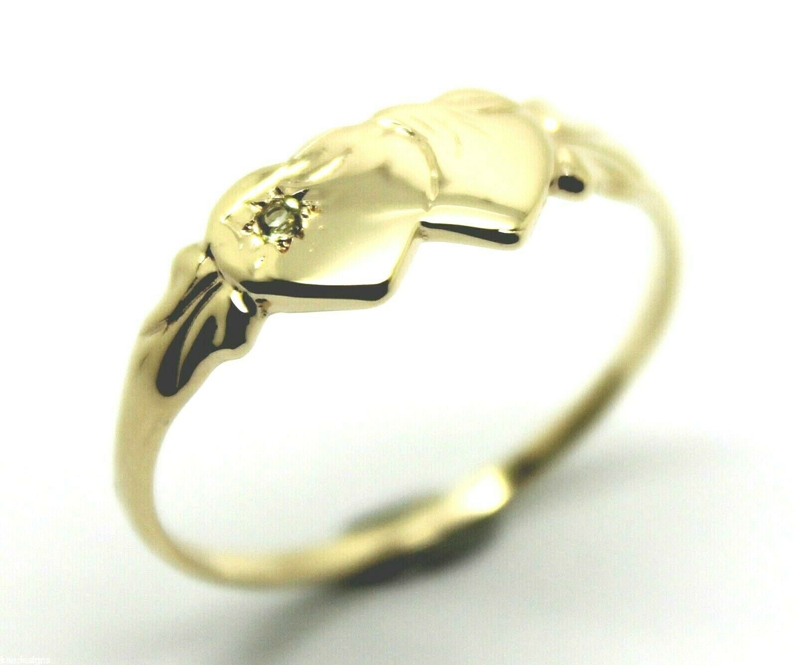 Echter 9Ct Gelb, Rose Oder Weißgold Double Heart Signet Ring Peridot -August Geburtsstein von KaedesignsJewellery