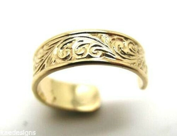 Echtes Massiv 9 Karat Gelbgold Oder Roségold Sterlingsilber Weave Toe Ring 334 von KaedesignsJewellery