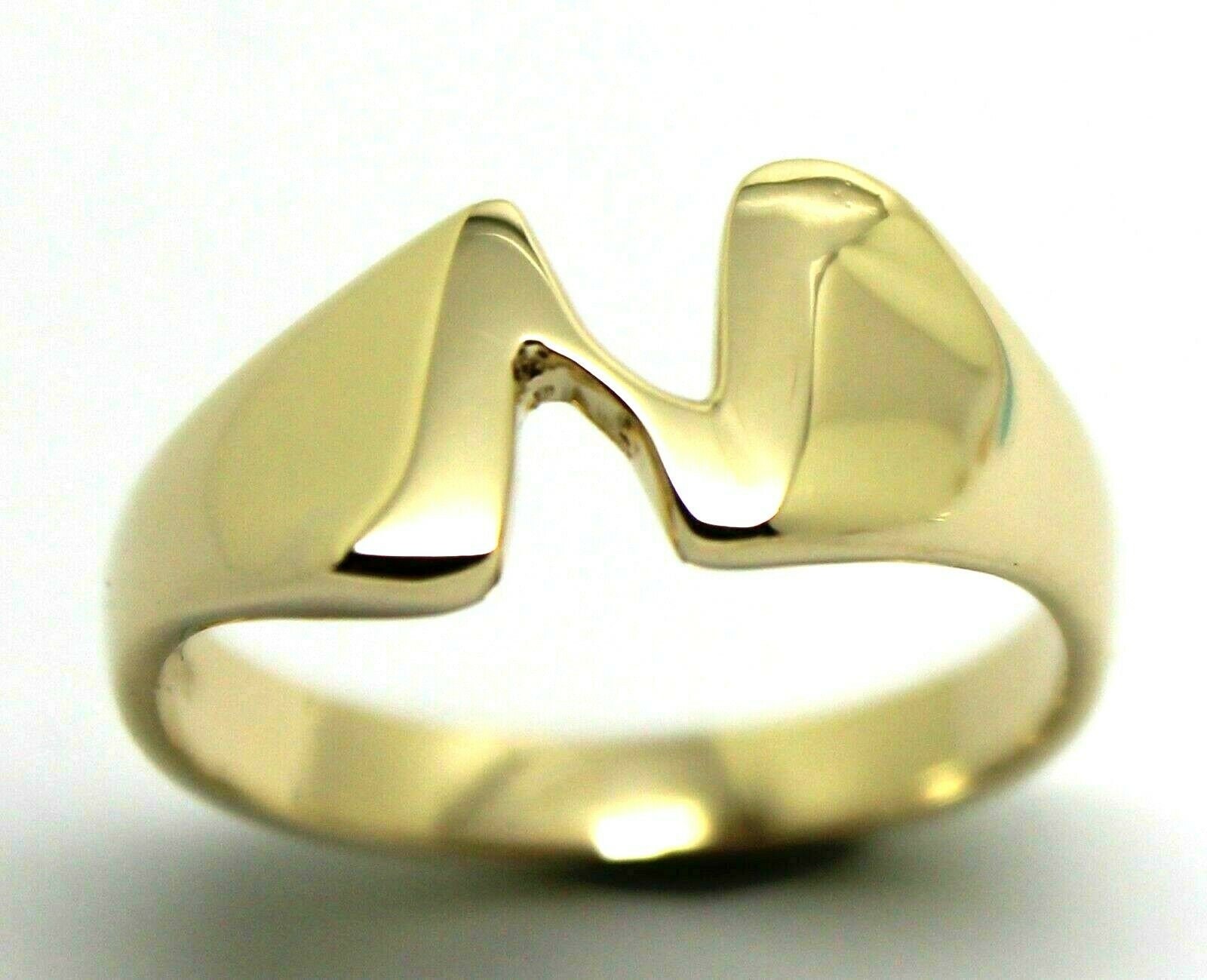 Echter Massiver 9Ct 9K Gelb Oder Rose Weißgold 375 Großer Initial Ring N von KaedesignsJewellery